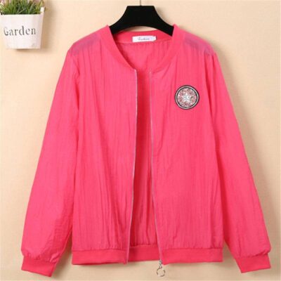 Mùa Hè 2023 Mới Phong Cách Hàn Quốc Ngắn Áo Khoác Cardigan Bên Ngoài Mỏng Size Lớn Nữ Hàng Đầu Bộ Đồng Phục Bóng Chày Tay Dài