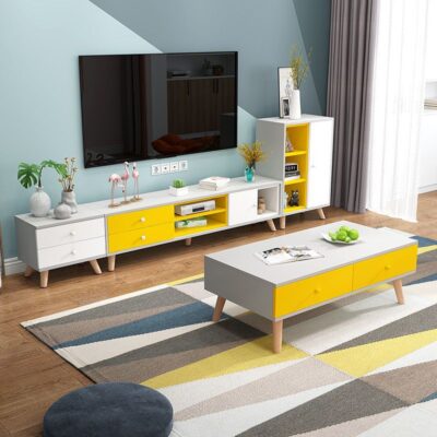 Bắc Âu Tủ Tivi Bàn Cà Phê Kết Hợp Hiện Đại Nhỏ Gọn Căn Hộ Nhỏ Tủ Tivi Phòng Khách Bộ Tủ Sàn Phòng Ngủ Tủ