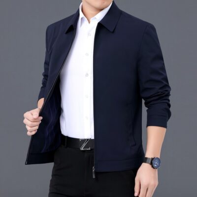 Áo khoác nam cao cấp xuân thu 2023 công sở bình thường áo khoác nam hàng đầu của cha trung niên