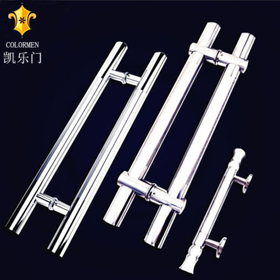 Đức GHT cửa kính thép không gỉ tay cầm điều chỉnh kéo đẩy cửa phòng tắm cửa khách sạn cửa cát ống tròn