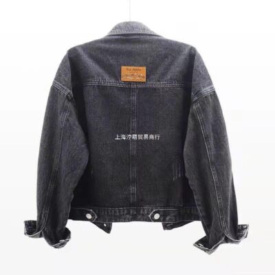 Mùa xuân và mùa thu 2023 áo khoác denim cardigan ngắn dáng rộng phong cách Hàn Quốc phù hợp với mọi lứa tuổi áo khoác ngắn hàng đầu