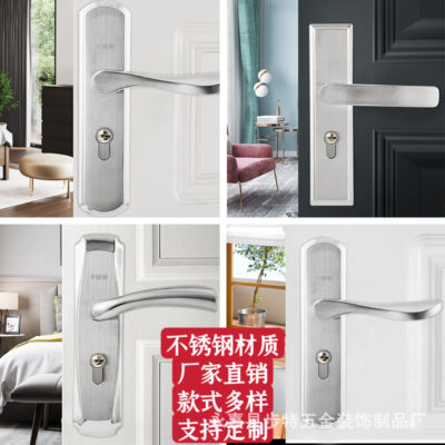 Thép Không Gỉ 304 Đơn Giản Hiện Đại Trong Nhà Khóa cửa Phòng Ngủ Khóa cửa Tắt Tiếng Khóa cửa Phòng Gỗ Chắc Chắn Khóa cửa Kỹ Thuật Lockset