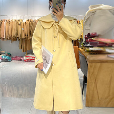 Áo khoác dài ngọt ngào và tươi tắn Áo choàng dài cashmere cho nữ cỡ lớn Congyou