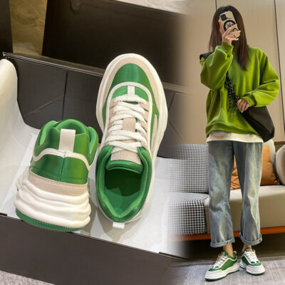 Melting Giày Nữ Mùa Hè 2023 Mới Bố Giày Lưới Đỏ Đế Dày Giày Forrest Gump Giày Sneakers Tăng Chiều Cao Ins Tide