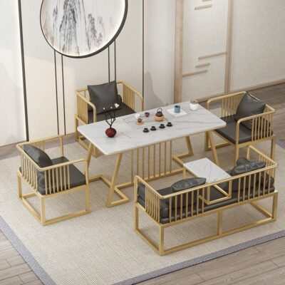 Bàn trà kiểu Trung Quốc mới và ghế kết hợp đơn giản hiện đại đẹp sang trọng văn phòng tại nhà ban công phiến đá Bàn trà Bàn trà