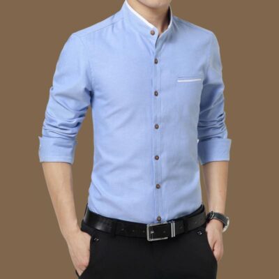 Áo sơ mi nam mùa xuân và mùa thu mới dài tay cotton màu xu hướng làm việc chuyên nghiệp mặc áo sơ mi nam giản dị quần áo nam