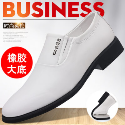 2023 Hot Phong Cách Nam Công Sở Giày Da Nam Vô Hình Tăng Chiều Cao 6Cm Mũi Nhọn Tay Trắng Giày Tăng Chiều Cao 9609