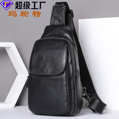 Marant Mới Túi Da Nam Ngực Túi Ngoài Trời Thông Thường Túi Lớp Đầu Tiên Da Bò Ngực Satchel Túi Nam