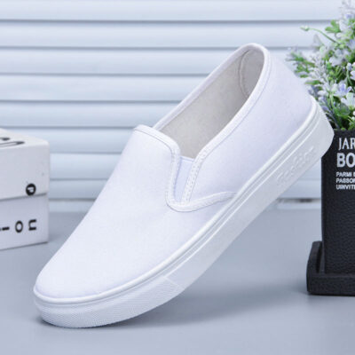 Nhỏ Màu Trắng Giày Y Tá Giày Nữ Trắng Phẳng Chống Trơn Trượt Giày Vẻ Đẹp Thoải Mái Đáy Mềm Tuổi Bắc Kinh Giày Vải AliExpress