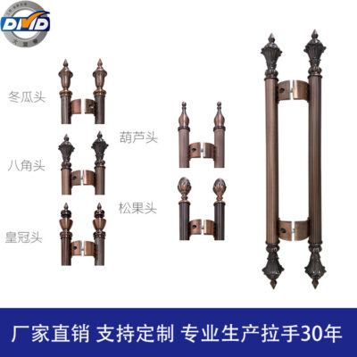 Nhà máy bán trực tiếp sang trọng Tay nắm cửa bằng đồng đỏ tay cầm bằng thép không gỉ bán buôn khách sạn KTV Tay nắm cửa kính