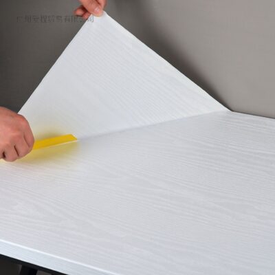 Máy tính để bàn chống thấm nước đồ nội thất cũ đổi mới miếng dán màu trắng vân gỗ giả gỗ tủ quần áo cửa tủ Boeing phim giấy dán tường tự dính