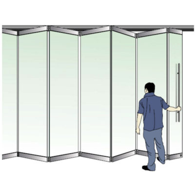 Nhà máy trực tiếp bán kính hiện đại phổ biến cửa gấp không khung cửa kính phân vùng phụ kiện cửa kính có thể thu vào