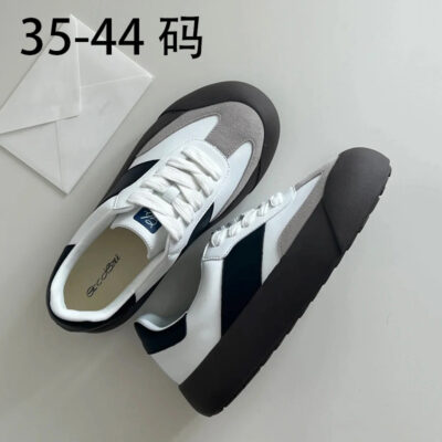 Vị trí mới Bai Jingting với cùng một phong cách giày phồng giày nữ cổ thấp đáy dày giản dị giày huấn luyện đạo đức béo giày gấu trúc đen trắng