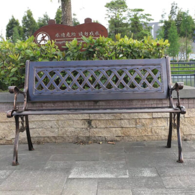 Ghế công viên giải trí ngoài trời vuông công viên danh lam thắng cảnh chống thấm nước băng ghế sau nhôm đúc ghế đôi