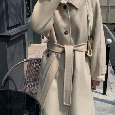 [Một mảnh miễn phí vận chuyển] Áo khoác len cashmere hai mặt mới mùa đông cho nữ, áo khoác len dày chất lượng cao cho nữ 3123