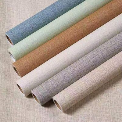 Đồng Bằng Dày Tự Dính Giấy Dán Tường Phòng Ngủ Phòng Khách Vải Lanh Dán Tường Chống Thấm Nước Và Chống Ẩm Giấy Dán Tường Dán