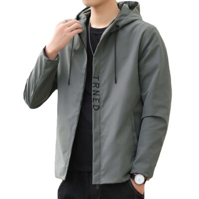 [Tide] Áo khoác nam mùa thu phiên bản Hàn Quốc xu hướng áo khoác nam mùa xuân và mùa thu có mũ trùm đầu đẹp trai mặc thường ngày