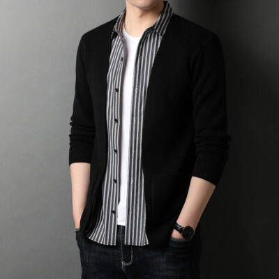 Mùa Xuân Năm 2022 Mới Nón Kết Nam Nữ Áo Len Áo Khoác Nam Dây Kéo Cardigan Thời Trang Cổ Bóng Chày Áo Khoác Ngoài