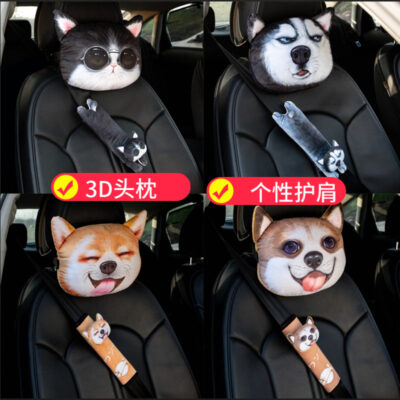 Đầu xe ô tô 3D hoạt hình tựa đầu ô tô gối cổ sang trọng dễ thương ghế ô tô cung cấp nội thất