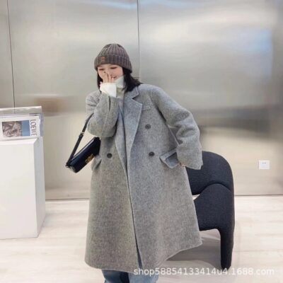 Áo khoác len nữ dài vừa rộng 21 năm khí chất thu đông phiên bản Hàn Quốc áo khoác len cashmere hai mặt nữ