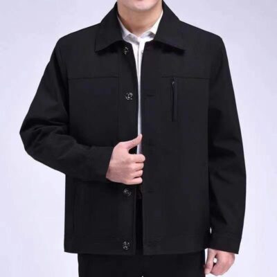 Áo khoác trung niên và người cao tuổi mùa xuân và mùa thu mỏng 2023 áo khoác nam hàng đầu cha ve áo quần áo nam