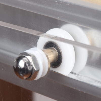 Ròng rọc phòng tắm lệch tâm treo bánh xe kéo đẩy cửa trượt kiểu cũ kính phòng tắm hình vòng cung theo dõi con lăn phần cứng phụ kiện