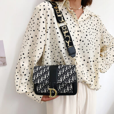 Túi đeo vai dây đeo vai rộng thời trang túi xách nữ Hàn Quốc ins mới túi Messenger khóa thư ba lô túi vuông nhỏ