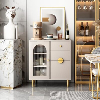 đẹp sang trọng phiến tủ búp phê Bắc Âu căn hộ nhỏ hiện đại tối giản phòng khách tủ trà nhà bếp để đồ để đồ tủ khóa