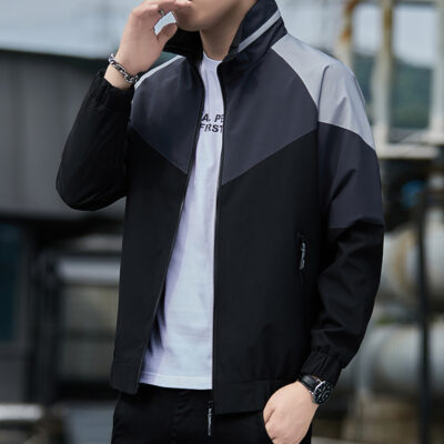 Áo Khoác Nam Thương Hiệu Hợp Thời Trang Xuân Thu Cổ Đứng Áo Gió Mỏng Quần Áo Thu Đông 2022 Thể Thao Mới Áo Khoác Nam