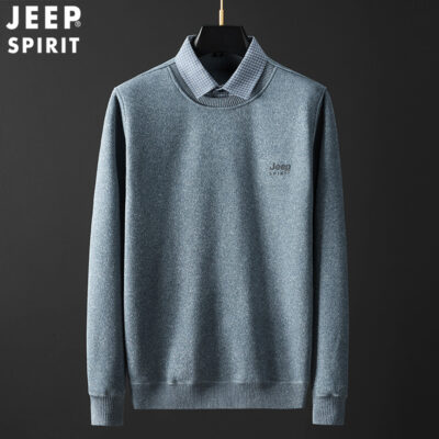 Áo len nam thu đông mới phù hợp với áo len cổ lọ nam đơn giản dài tay có ve áo 2062