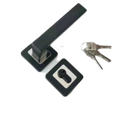 Khóa cửa cách âm khóa từ trong nhà khóa phòng ngủ phong cách Châu Âu Mỹ chia đơn giản màu đen đơn giản tay nắm cửa hình vuông đơn giản
