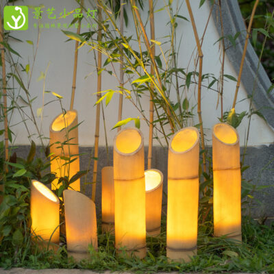 ĐÈN LED Chống Thấm Nước Dạ Quang Đèn Tre Sân Vườn Ngoài Trời Sân Vườn Đèn Năng Lượng Mặt Trời Phong Cảnh Trang Trí Bãi Cỏ Đèn