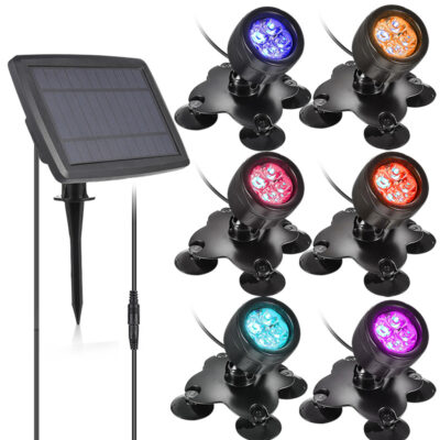 Xuất khẩu năng lượng mặt trời dưới nước đèn ngoài trời chống nước RGB hút bể cá đèn sân vườn bãi cỏ đèn hồ bơi dưới nước đèn sân khấu