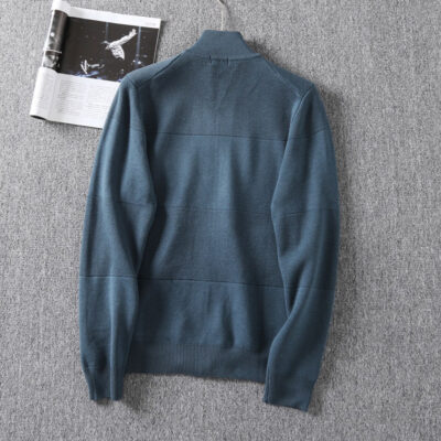 Mùa thu và mùa đông mới của nam giới thời trang giản dị phù hợp với tất cả các trận đấu len màu pha trộn cardigan dệt kim áo khoác dây kéo WH946