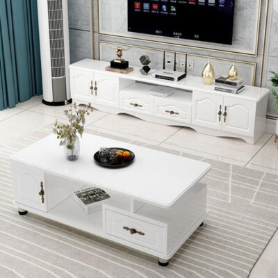 Tủ tivi phong cách châu Âu kết hợp bàn cà phê phòng khách mới hiện đại tối giản đồ nội thất cỡ nhỏ tủ tivi gia đình