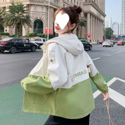 Áo khoác có mũ dụng cụ áo khoác nữ mùa xuân và mùa thu 2023 phiên bản Hàn Quốc mới đồng phục bóng chày rời áo khoác giản dị tất cả các trận đấu
