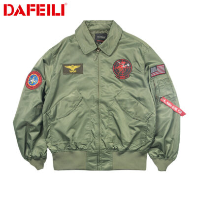 Xuân Thu Phong Cách Retro Chống Gió Chống Nước Ngoài Trời Áo Khoác Bomber Nam Top Súng Huy Hiệu Áo Khoác Thêu