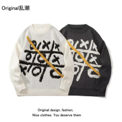 Áo len cổ tròn phổ biến của giới trẻ Nhật Bản dành cho nam và nữ thương hiệu hợp thời trang mới áo len dệt kim dài tay giản dị áo khoác chui đầu hợp thời trang