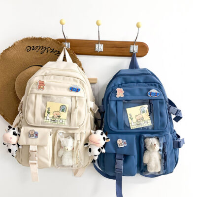 Ngoại thương lưng đôi 2023 phiên bản Hàn Quốc mới xu hướng phong cách ba lô học sinh đơn giản ba lô nữ đơn giản phù hợp với tất cả