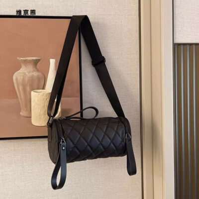 Túi tròn nhỏ đeo chéo nữ 2023 mới phù hợp với túi đeo vai đơn túi học sinh hợp thời trang túi nylon hình trụ thiết thực thông thường