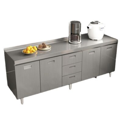 Toàn bộ tủ bếp inox 304 hộ gia đình đơn giản bếp để đồ tủ tích hợp tủ búp phê căn hộ nhỏ