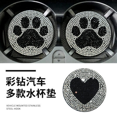 Xe Nước Coaster Xe Ô Tô Cốc Nước Ghế Chống Trượt Khe Lưu Trữ Miếng Lót Trang Trí Nội Thất Ô Tô Kim Cương Sáng Tạo Tiếp Liệu Đa Năng