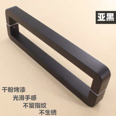 Tay nắm cửa kính bằng thép không gỉ dạng ống vuông tròn Cửa gỗ Tay nắm cửa màu đen Châu Á tay nắm cửa trượt dày