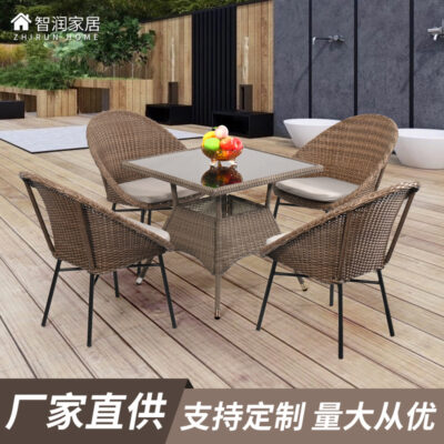 Bàn ghế Bàn ghế mây kết hợp biệt thự khách sạn sân vườn ngoài trời ghế mây giải trí ban công ghế mây bộ ba