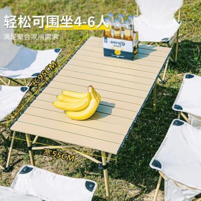 Bàn ghế xếp ngoài trời gian hàng di động ghế câu cá bàn trứng cuộn du lịch tự lái cắm trại tiệc nướng thiết bị bọc ghế