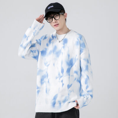 Mùa Thu Đông Áo Len Dệt Kim Cổ Tròn Nam Nỉ Dày Dặn Áo Sơ Mi 2021 Mới Phong Cách Hot Giữa Cổ Lót