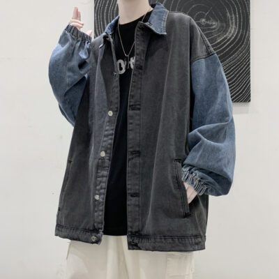 Áo khoác denim nam mùa thu xu hướng phong cách Hàn Quốc Ins phong cách Hồng Kông quần áo thể thao giản dị mùa hè áo khoác thương hiệu thủy triều mỏng