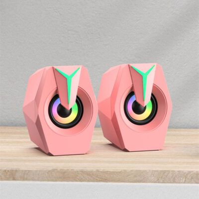 Tiếng Anh trung lập âm thanh máy tính máy tính xách tay loa máy tính để bàn văn phòng nhà cáp USB loa nhỏ màu hồng nữ