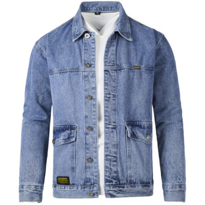 2022 Mới Nam Dáng Rộng Đẹp Trai Áo Khoác Denim Phong Cách Hàn Quốc Trẻ Trung Thời Trang Áo Khoác Cardigan Sỉ Nam