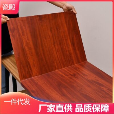 Ngăn kéo log màu vân gỗ giấy dán tường tự dính bàn bar bàn lớn màu đỏ giấy tự dính đổi mới nền tường 3d bàn đóng không thấm nước